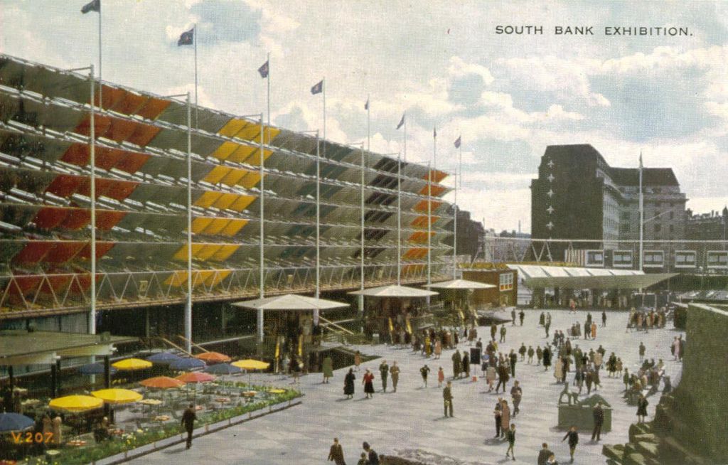 The Festival of Britain on the South Bank opened on this day in 1951. The Live Architecture Festival in Poplar opened on the same day. #southbank #festivalofbritain