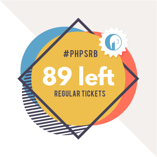 Regular tickets - 89 left from 100. Reserve your spot on time :) #phpsrb