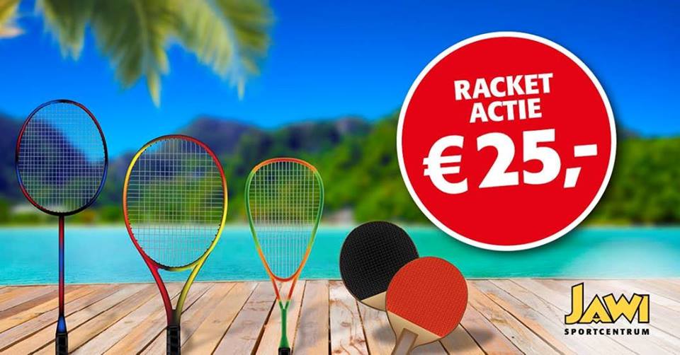 Ja hoor....ook onze racketactie is er natuurlijk weer! 1 maand onbeperkt racketsporten voor maar €25,00! Je kunt deze actie afsluiten t/m 31 augustus 2018
