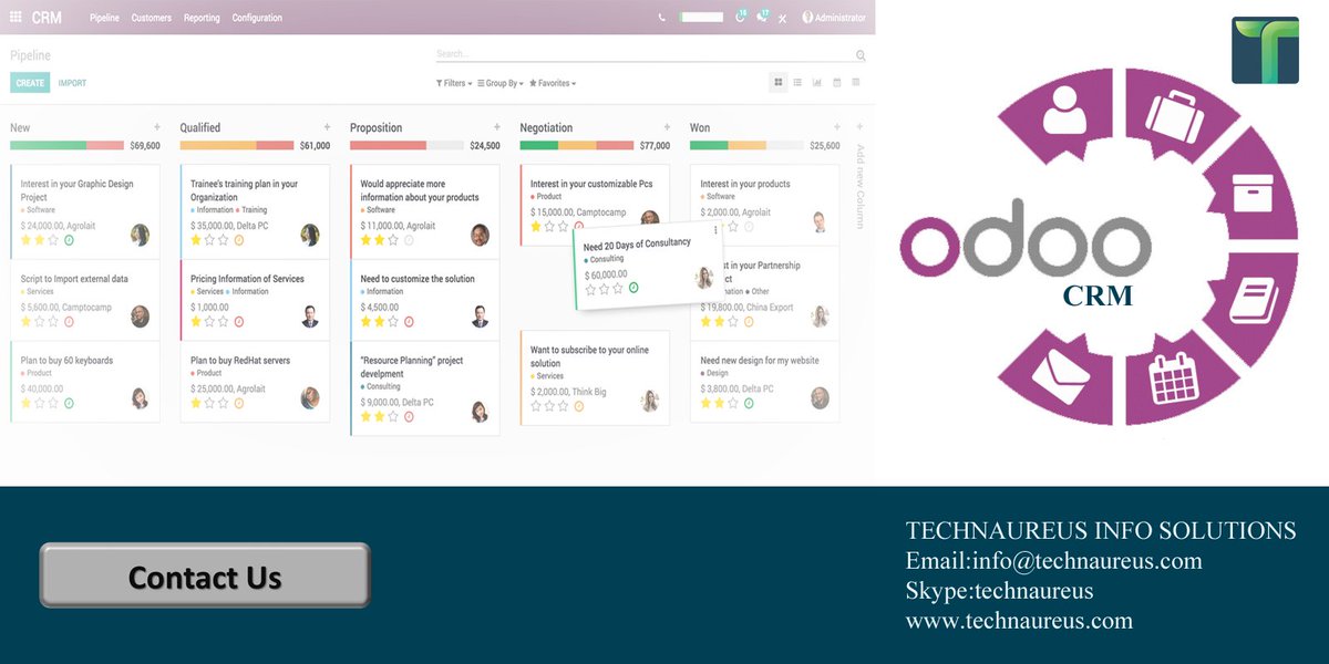 technaureus's tweet image. #Odoo CRM
#Technaureus_Odoo_experts
#Odoo_implementation
technaureus.com