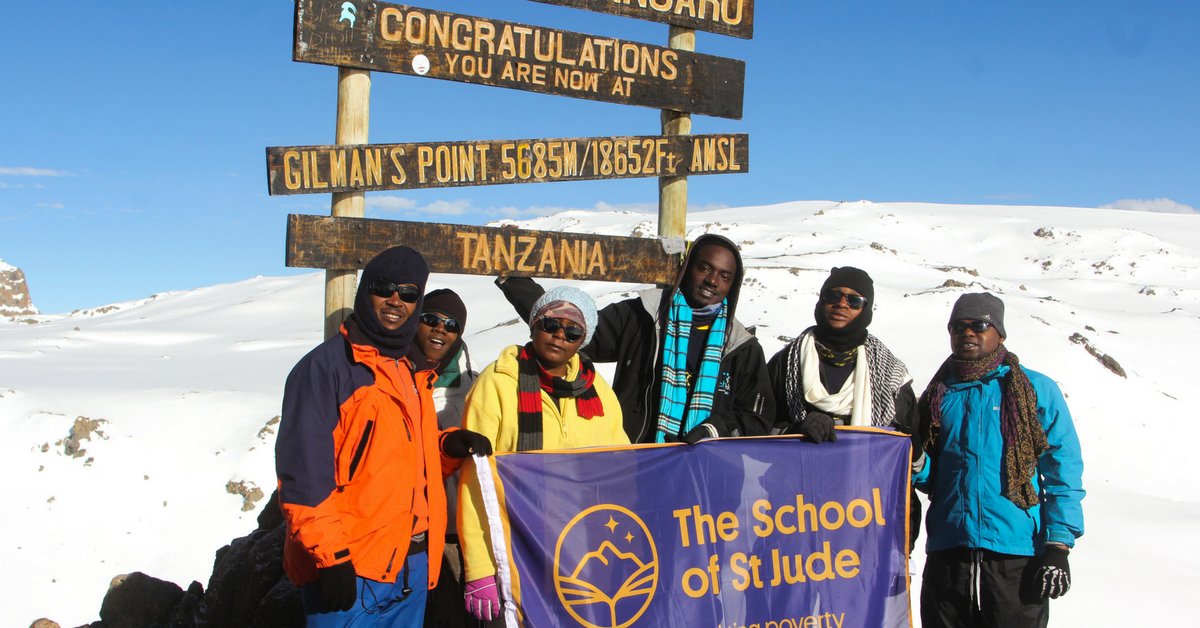 SchoolOfStJude's tweet photo. Some of our Business Office staff tackled #MountKilimanjaro! Is #Kilimanjaro on your #bucketlist? If so, plan your Tanzanian #adventure now. We'd love to host you! Follow the link for more information about visiting #StJudes: https://t.co/krXvMj6Hqu #safari #travel #africa #fpte https://t.co/gHzlDzV4xJ