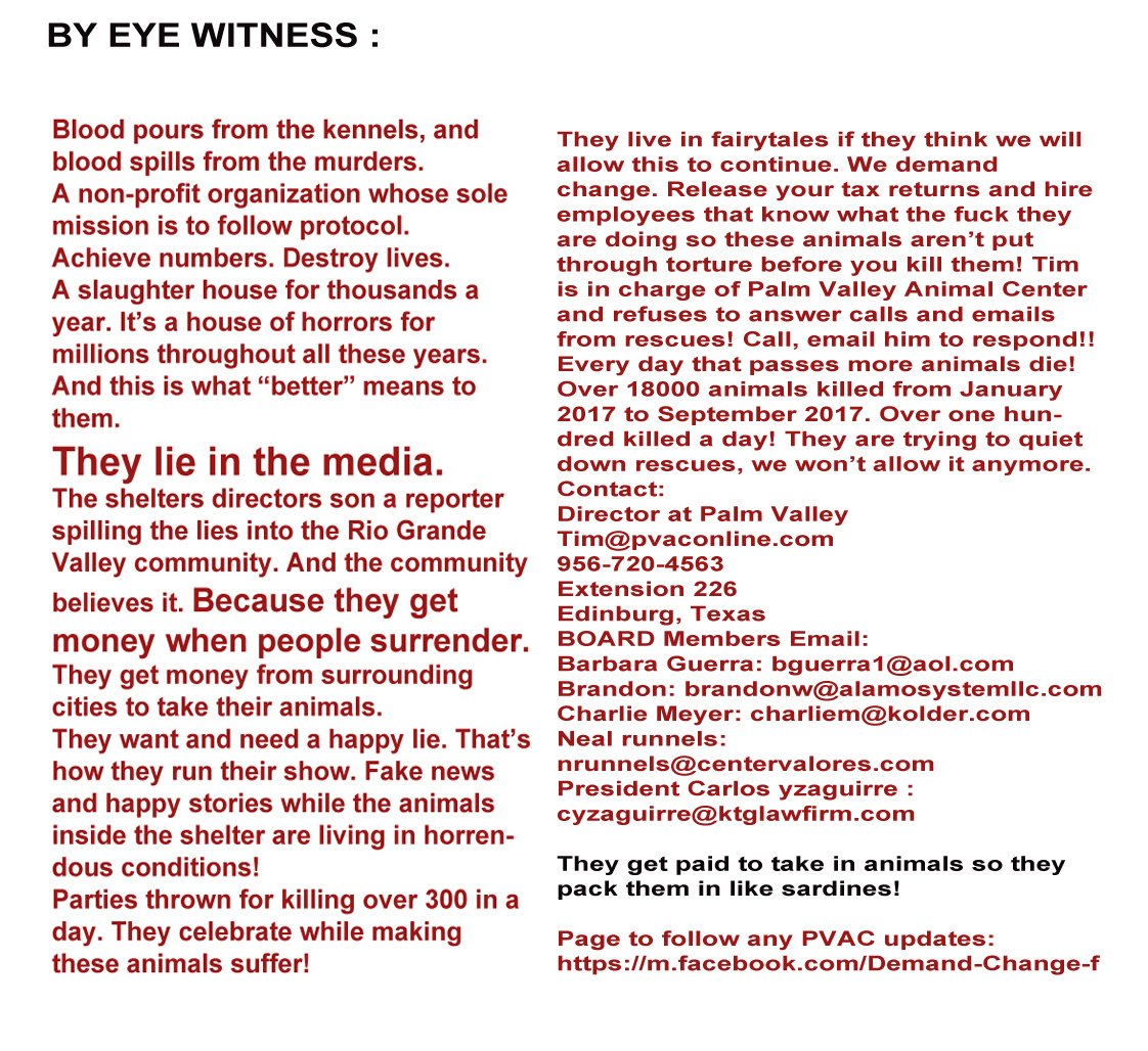 righttospeak3's tweet image. we already have several statement from victims of #pvactx misleading practices.ANYONE who has been in direct contact with pvactx and has been lied to&amp;amp;anyone who witness any form of animal abuse at pvac DO PLS GET IN TOUCH