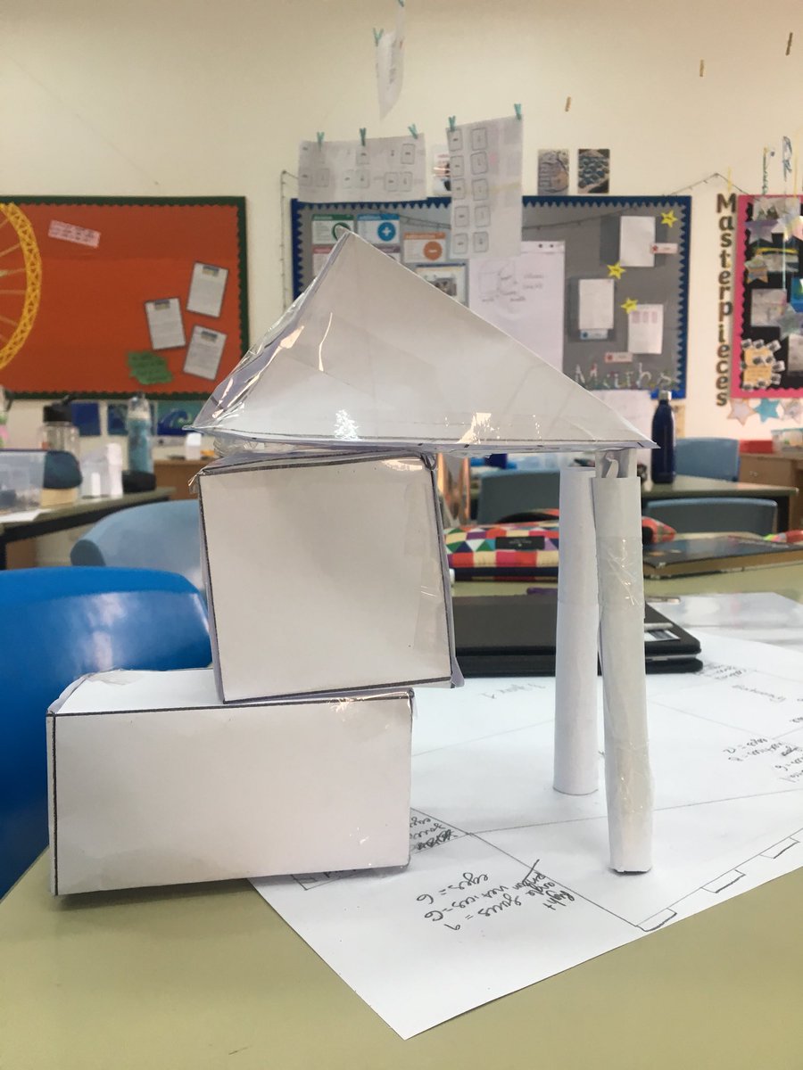 Horizon_Year6's tweet photo. Year 6 have used 3D nets to make prototypes of our future homes- @emaardubai what do you think? #projectmaths #HorizonYear6 #HorizonInnovation @Horizon_Maths https://t.co/yEqJPvgoa6