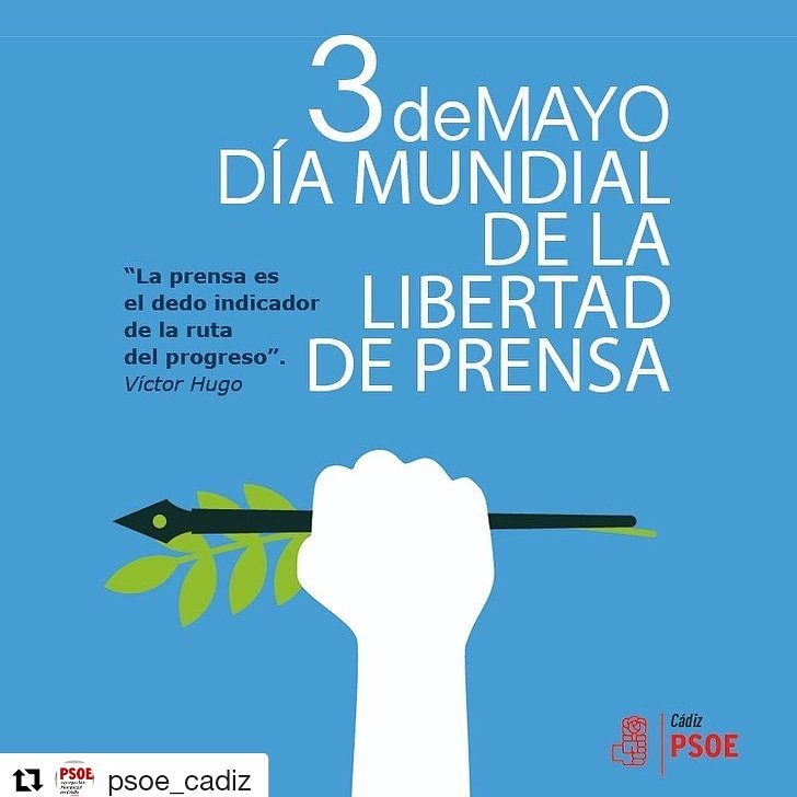 psoeconil's tweet photo. 3 de mayo, día mundial de la libertad de prensa. ✏️ _________________________________________
#DiaDeLaPrensa #Prensa #Psoe #InfoPsoe #Conil #PsoeConil https://t.co/szjh93TJmz