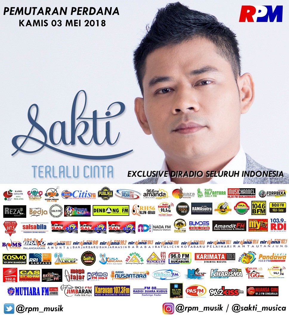 15.00 Wita #pemutaranserentak 
#SAKTITERLALUCINTA
cc. <a href="/RPM_Musik/">Royal Prima Musikindo</a>  <a href="/DennyPromotion/">DAZ RADIO PROMOTION</a>