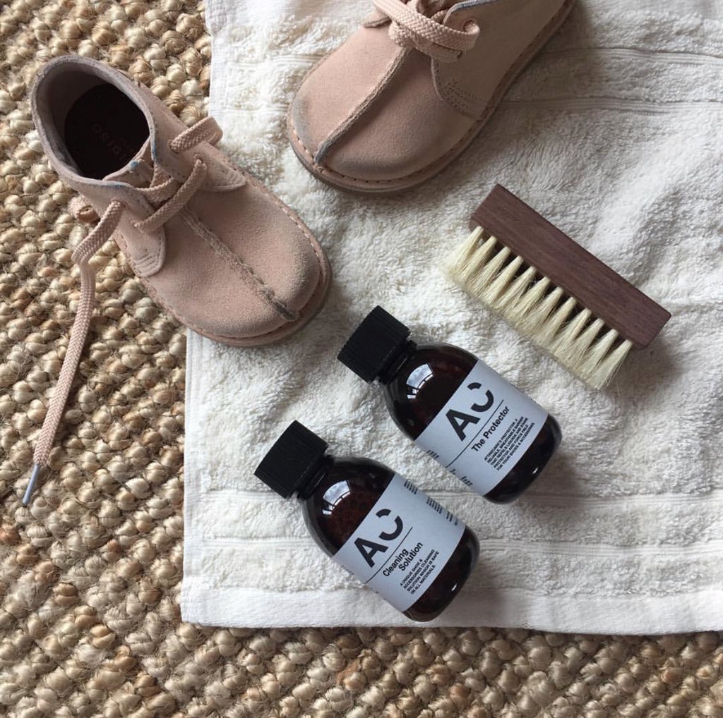 The cutest baby Clarks desert trek’s! #clarks #deserttrek #attirecare #shoecare