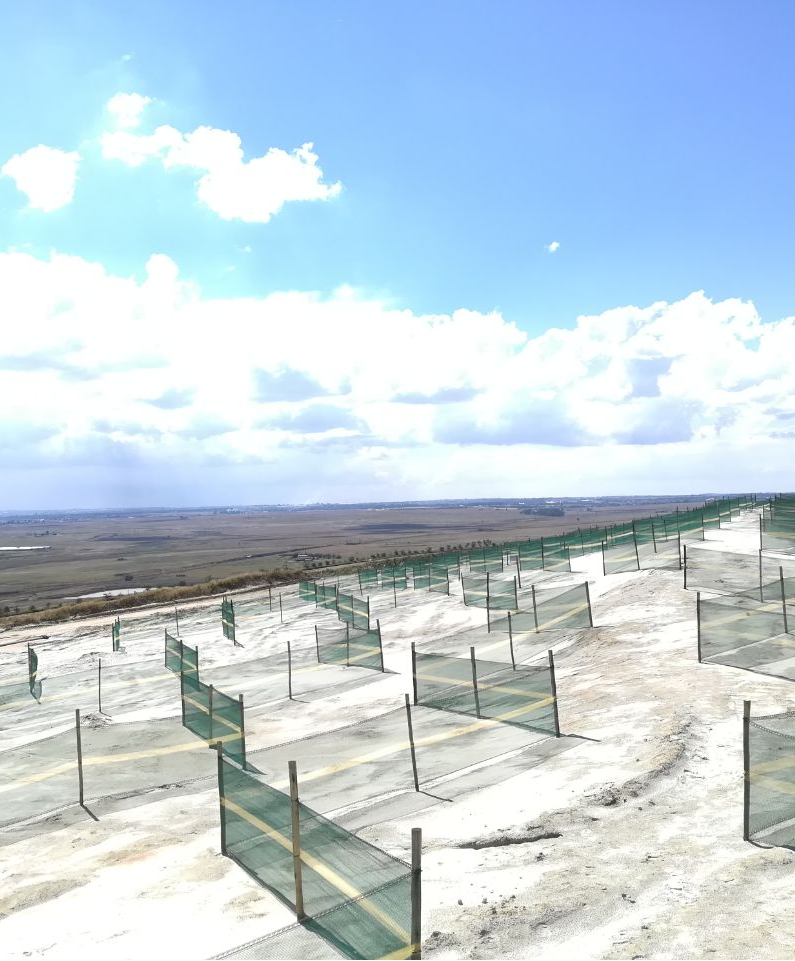ICATEnviro's tweet photo. The Tailing Dam Solutions team has successfully completed a dust suppression project that has combined both the use of wind break netting and TDS 2000 for a local community in and around old tailings facilities https://t.co/IqpLY34TvT