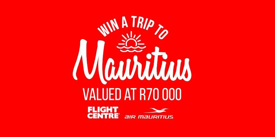 jacarandafm's tweet photo. Dreaming of a beach holiday? Don’t miss your chance to win a trip to Mauritius, thanks to Flight Centre and Air Mauritius… Retweet this picture with #BeachHolidayMauritius, tag @Jacarandafm and @FlightCentreRSA,sit back and start dreaming of the beach! https://t.co/o9IJcORGCm https://t.co/B0wAJIPlR3