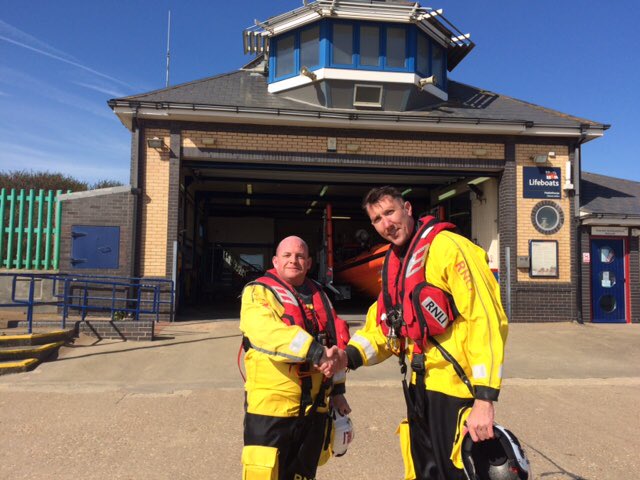 RNLImablethorpe's tweet image. Congratulations to our newest D class helmsman David Nutland (left) #ProudOfOurCroud #TrainOneSaveMany  #rnli