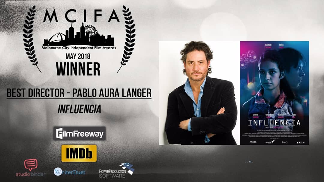 MCIfilmawards's tweet photo. INFLUENCIA has won our May 2018 Best Picture award. Congratulations to Pablo Aura Langer on winning Best Director- May 2018 for his incredible work on Influencia! 
#mcifa #melbourne #city #film #awards #filmawards #filmfestival #filmmaker #shortfilms #bestpicture #bestdirector https://t.co/te7fpnzafm