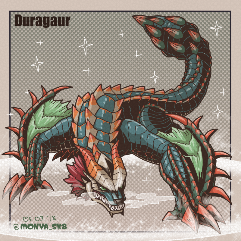 もにゃ Mh版深夜のお絵描き60分一本勝負 今週のお題 ネルギガンテ 代謝が進んではげ落ちる前の方を描きました 肉球が描けなかったッ Mhworld