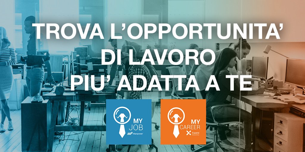ManpowerGroupIT's tweet photo. Da oggi trovare l’opportunità di lavoro più adatta a te è ancora più facile! Scopri tutte le ricerche in corso sulle pagine twitter @MyJobManpower e @MyCareerExperis. https://t.co/8ysxwodDjz