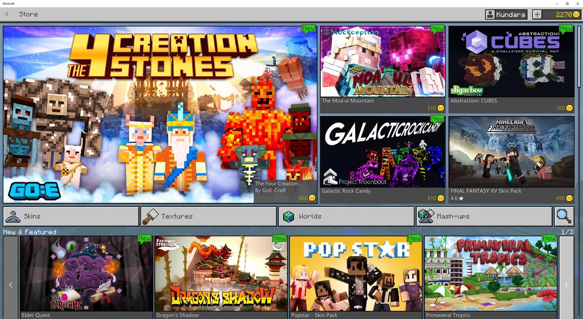 goecraftmc's tweet image. The 4 Creation Stones is featured in Minecraft Marketplace!