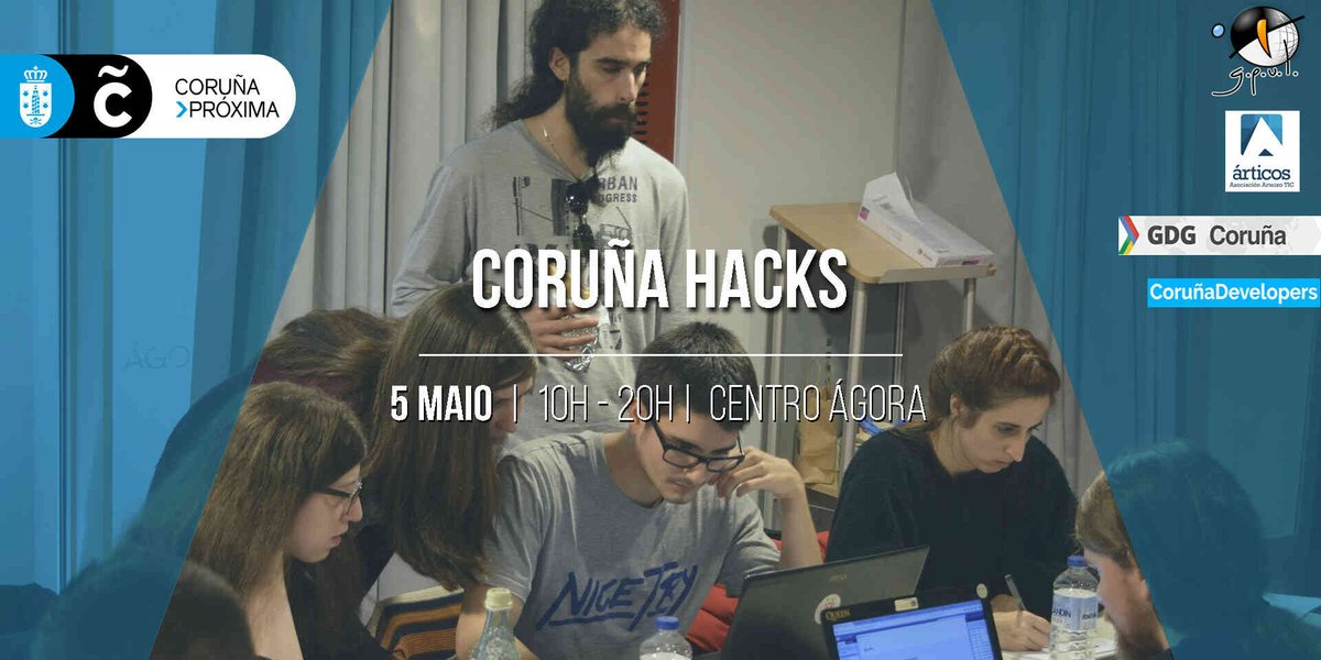 corunaparticipa's tweet photo. Novo hackatón este sábado 5 de maio de Coruña Hacks, no @centro_agora : software libre e colaboración para responder ás necesidades da cidade. Participa!

Coordina  @gpul_, @articos_es, GdG Coruña e @corunadevm, e colabora @CorunaDixital e #ColabCoruna

-> https://t.co/OqPZNAGGR6 https://t.co/vJwnDq5dUs