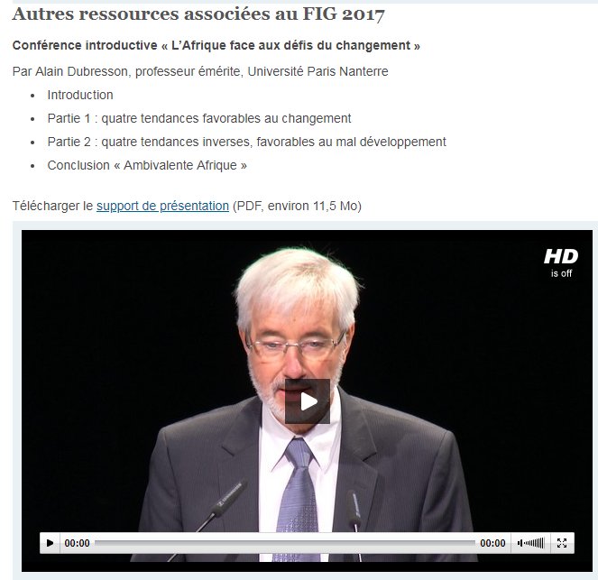 histgeo_edu_num's tweet photo. [ALU Portail #HG Une ressource : les captations vidéo du FIG 2017 sur « L’#Afrique face aux défis du changement » #FIG2017 @reseau_canope @FIGSaintDie @APHG_National https://t.co/9QfQV88dql https://t.co/r4ILIJ8y1P