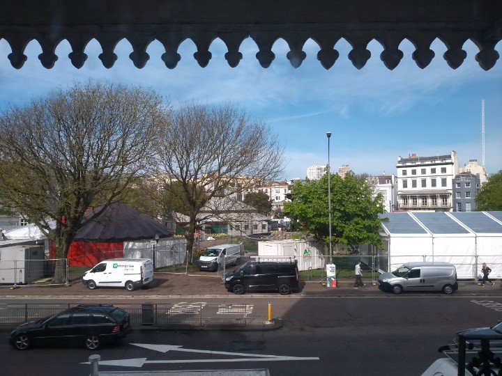 zeetha's tweet image. Office view of the Steine is a lot busier now - almost time for @BrightonFringe to start! :) #loveit #lovebrighton #mayfun