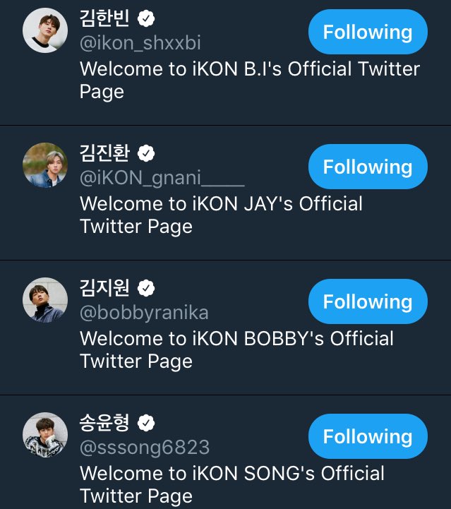 iKonThailand_'s tweet image. [📢] iKON มีแอคทวิตเตอร์ส่วนตัวเป็นของตัวเองแล้วค่ะ!!!

ฮันบิน : @ikon_shxxbi 
จินฮวาน : @iKON_gnani_____ 
บ็อบบี้ : @bobbyranika 
ยุนฮยอง : @sssong6823 
จุนฮเว : @tkwpcnfak
ดงฮยอก : @D_dong_ii 
ชานอู : @iKON_chan_w000 

ไปตามฟอลกันเลยยยยย 💕

#iKON #아이콘