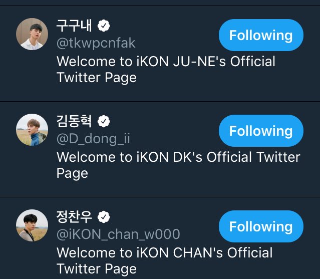 iKonThailand_'s tweet image. [📢] iKON มีแอคทวิตเตอร์ส่วนตัวเป็นของตัวเองแล้วค่ะ!!!

ฮันบิน : @ikon_shxxbi 
จินฮวาน : @iKON_gnani_____ 
บ็อบบี้ : @bobbyranika 
ยุนฮยอง : @sssong6823 
จุนฮเว : @tkwpcnfak
ดงฮยอก : @D_dong_ii 
ชานอู : @iKON_chan_w000 

ไปตามฟอลกันเลยยยยย 💕

#iKON #아이콘