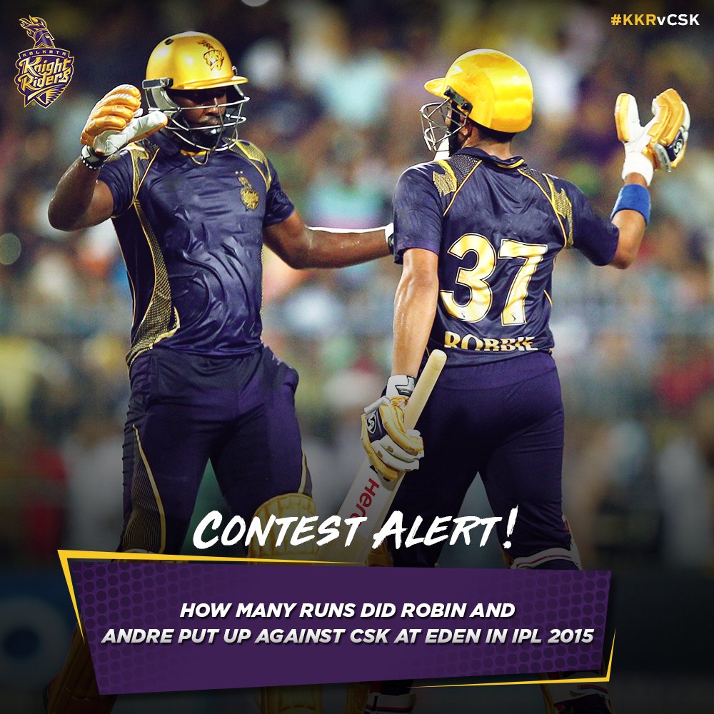 KKRiders's tweet photo. #ContestAlert
@robbieuthappa and @Russell12A set the stage on fire 🔥 last time we played @ChennaiIPL at Eden 🏟

Do you remember how many runs they put together that night? 🤔

Correct answers stand a chance to win match tickets for #KKRvCSK
#KKRHaiTaiyaar https://t.co/pF6swRhBxh