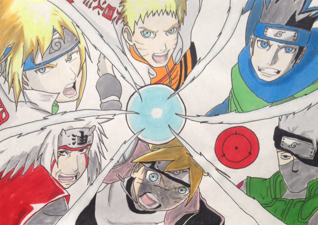 Tacchanart Naruto Boruto 描いてみた 螺旋丸伝承者を繋げろ フルバージョンをyoutubeに夜8時に投稿します T Co Lvbna475ot 波風ミナト うずまきナルト うずまきボルト 自来也 猿飛木ノ葉丸 はたけカカシ 描いてみた 絵描きさんと