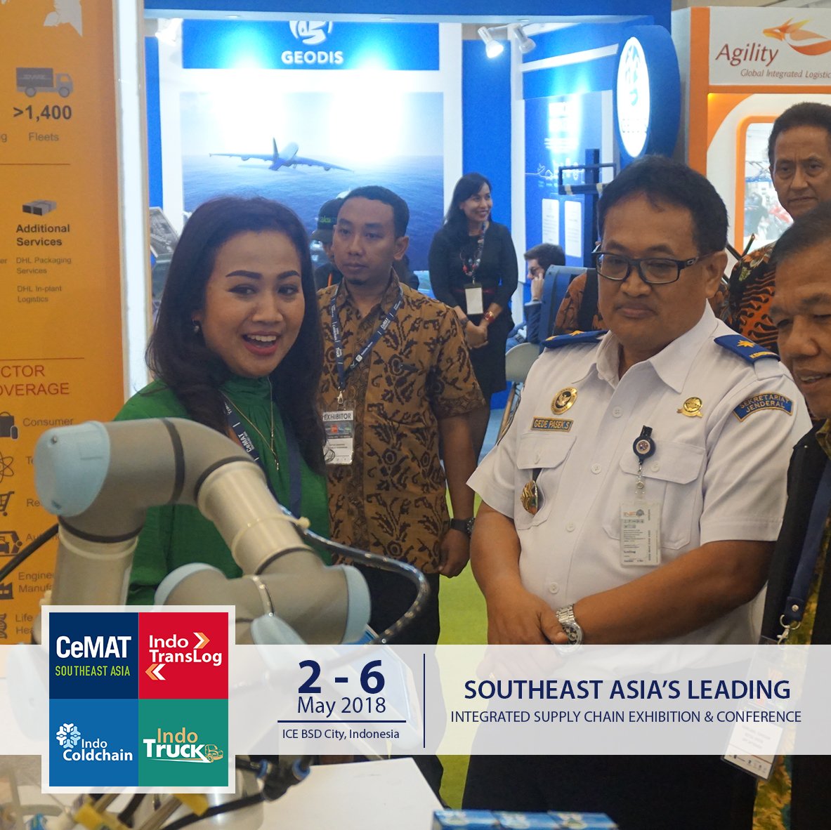 CeMATSEAindolog's tweet photo. New technologies on offer from world's leading material handling and logistics service providers exhibiting at CTCT 2018.

Visit CTCT 2018 today for a better future of your business! Open from 10:00 to 20:00
#cemat #cematsea #ctct2018 https://t.co/MwpAA7sUY7