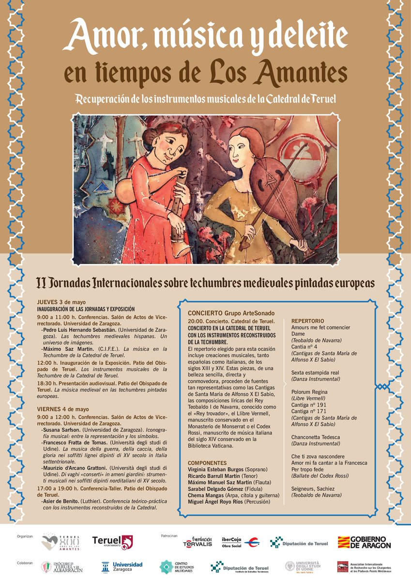 Teruel2017's tweet photo. Hoy dan comienzo las II Jornadas Internacionales sobre Techumbres Medievales Pintadas Europeas. Encuentra toda la información sobre las conferencias, exposiciones, audiovisuales y el concierto final. ¡Disfrútalo! #AmantesdeTeruel💏 #Techumbre #Cultura #Patrimonio https://t.co/qYzSvfshSF
