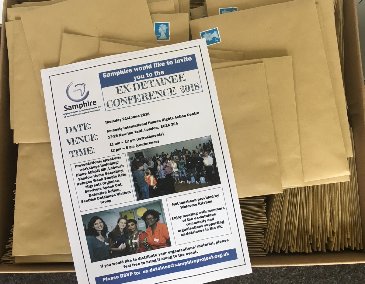 samphire_'s tweet photo. Almost 500 invitations are about to be sent out to our service users across the whole country! The 21st of June and the #ExDetaineeConference cannot come soon enough! https://t.co/gJnJBv5dgi