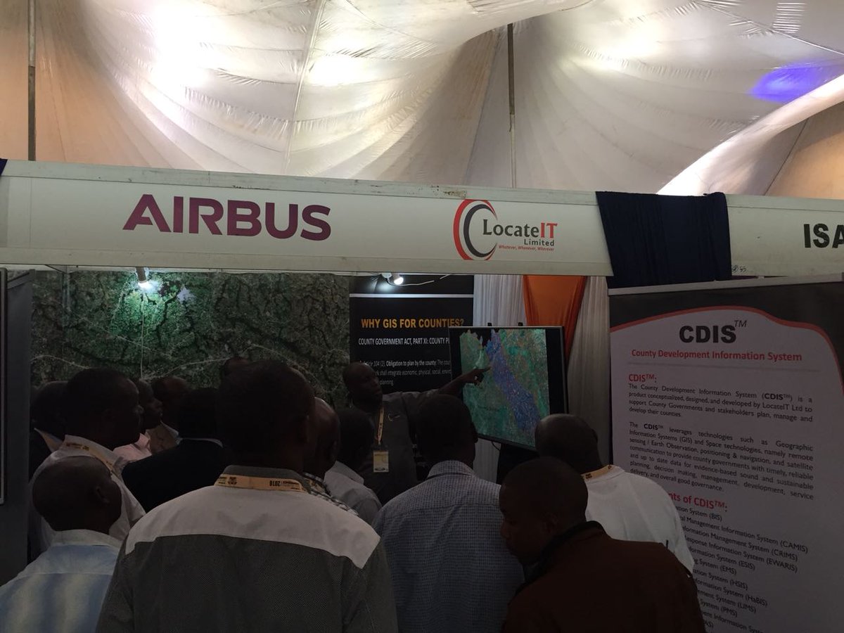 LocateIT_KE's tweet photo. It was a pleasure exhibiting at the 5th #DevCon2018 in @County037 , Kenya with our partners @AirbusSpace and @Esri. It was great engaging all visitors at our booth to share on County Development Information System (CDIS) #GIS #EO #DevCon @KenyaGovernors #DevolutionExperience https://t.co/nBUROHuIRM