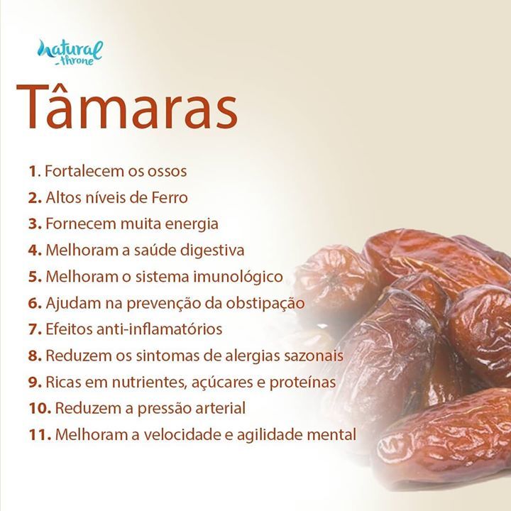 NaturalThronePT's tweet image. Conheça 11 benefícios das tâmaras 😀 #naturalthrone #tâmaras #antiinflamatorio #saudeintestinal #saude #ossosfortes #tamaras #sabiaque #11benefícios