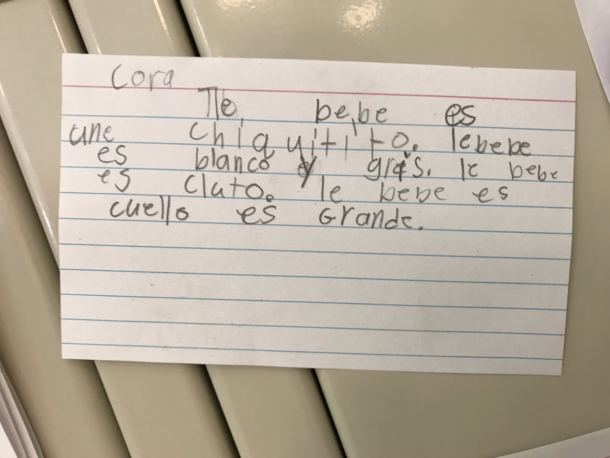 MundodePepita's tweet photo. My Third Grade naturalists in action, making observations about the stork babies which in turn are on display for my second graders in the hallway. So proud of their efforts! #fles #writing @SEO_BirdLife #growinglanguage #science https://t.co/CEHlb6sT6b