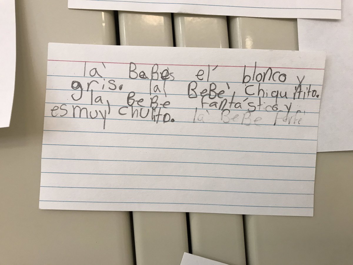 MundodePepita's tweet photo. My Third Grade naturalists in action, making observations about the stork babies which in turn are on display for my second graders in the hallway. So proud of their efforts! #fles #writing @SEO_BirdLife #growinglanguage #science https://t.co/CEHlb6sT6b