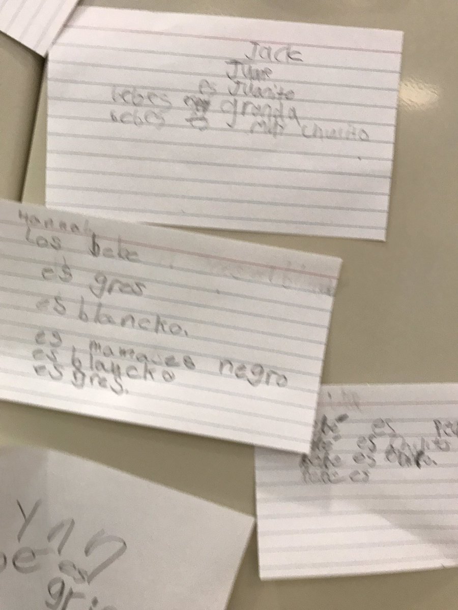 MundodePepita's tweet photo. My Third Grade naturalists in action, making observations about the stork babies which in turn are on display for my second graders in the hallway. So proud of their efforts! #fles #writing @SEO_BirdLife #growinglanguage #science https://t.co/CEHlb6sT6b
