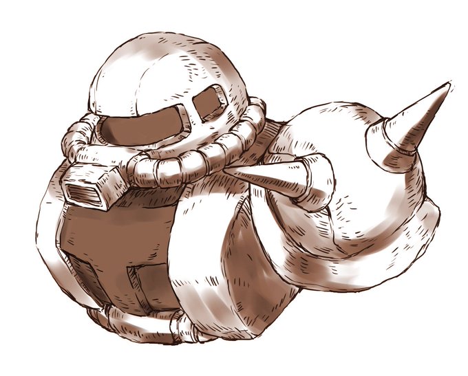 アニメ画像について 綺麗なザク イラスト 白黒