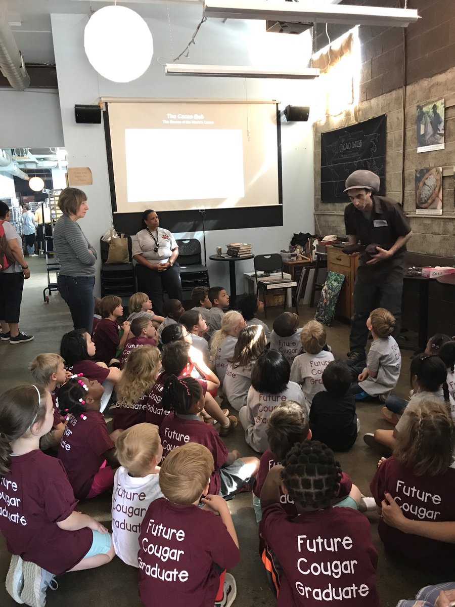 Vance_ES's tweet photo. Retweeted Ashley Newell (@MrsNewell_Vance):

Starting our day touring French Broad Chocolate Factory to learn more about economies and goods and services. #fieldtrip #TheACSWay  #projectbasedlearning #chocolate @TheRootsFound @frenchbroadchoc @Vance_ES https://t.co/Ajw0L1h74s