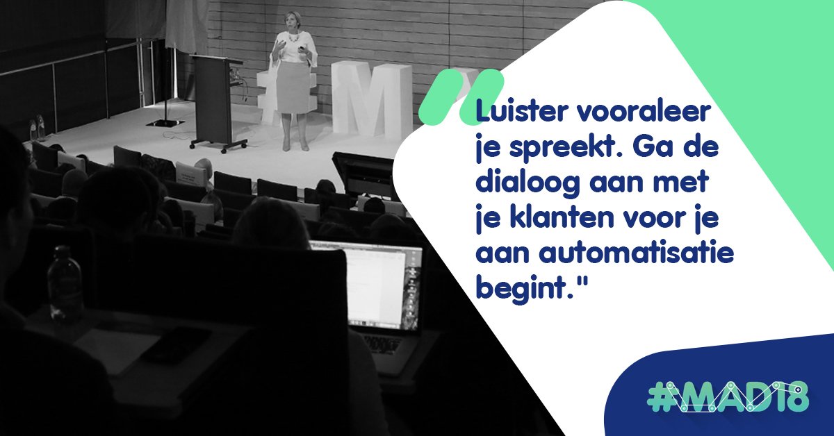 Sabine Vanderveken van Lunchgarden: dialogue is key! #MAD18 #marketingautomation