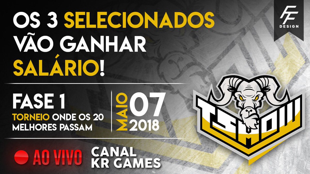 CanalKRGames's tweet photo. Anunciado o grande dia da Seletiva da equipe da Tshow!!!! Serão 3 fases e a 1a acontece nesta segunda-feira!!! Os 20 melhores do torneio terão a chance de continuar o seu sonho e virar jogador profissional! A senha do torneio será divulgado no twitter do @SalomitoCR https://t.co/6a0J7JJWJv