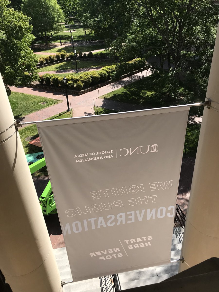 What’s that you say? 

New Carroll Hall banners in time for Commencement?! 🎉 

#StartHereNeverStop #UNCMJ18
