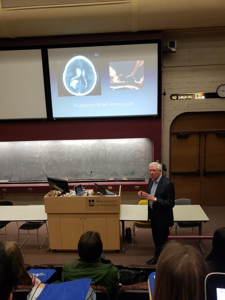 manitobaneuro's tweet image. Kicking off #NeuroTalks with Dr. Michael West! He&apos;s talking about cerebrovascular and brain tumor surgery! Exciting stuff! @LTS_UofM @umanitoba @UM_RadyFHS @um_research @CAN_ACN @SfNtweets