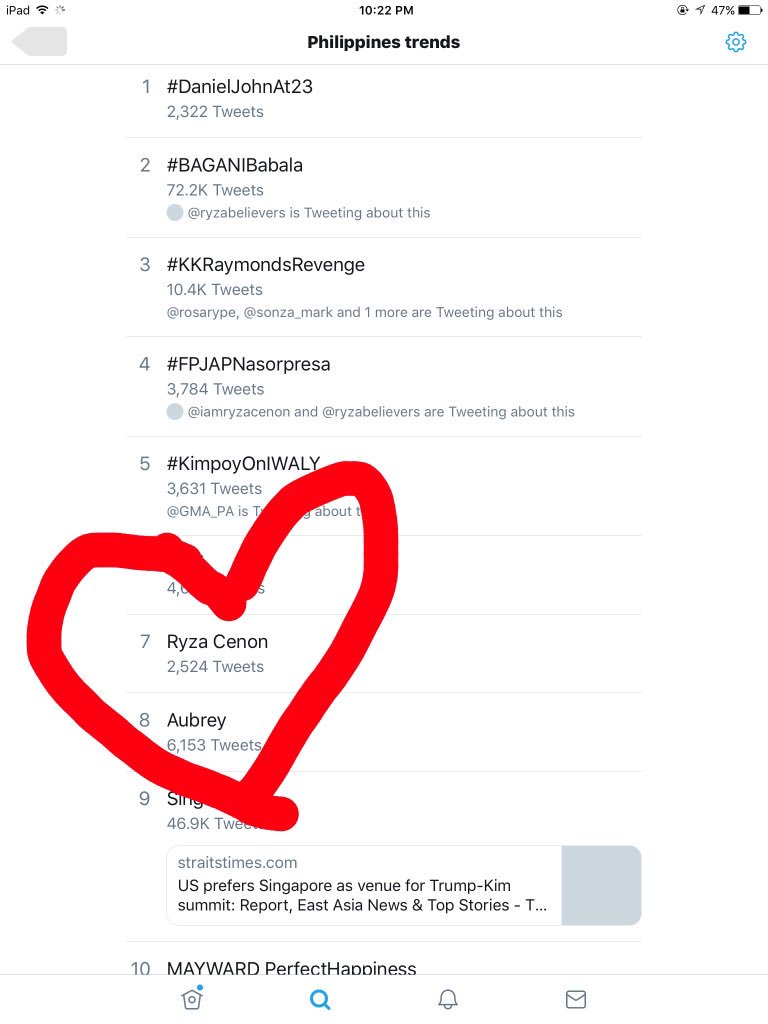 RBSRizal's tweet image. Congratulation to our Goddess @iamryzacenon 

trending pa din as of 10:22PM 
7th and 8th spot Aubrey

#RyzaBelievers #RizalChapter