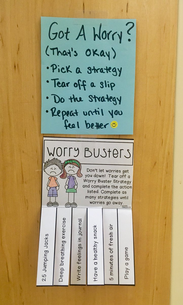 Have a worry? No problem I got you covered! Come grab a 'Worry Buster Strategy' from my doors at the Winthrop and Roosevelt! #nottodayworries #worrybuster #copingstrategies #breatheitout