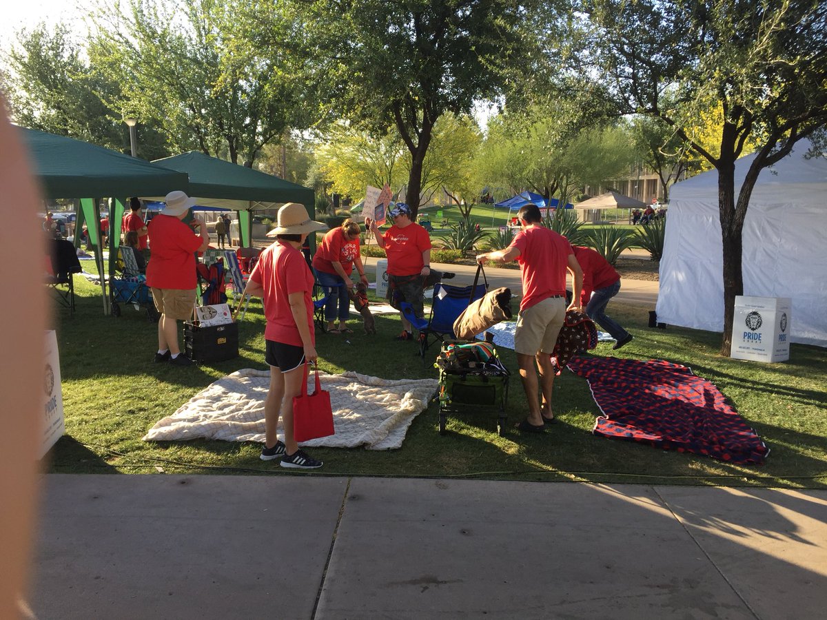 mrobisonfox10's tweet image. Day 6 of #AZTeacherWalkout continues as teachers &amp;amp; #RedForEd supporters set up camp on the State Capitol lawn. Although the #AZbudget was signed earlier this morning, another teacher rally is scheduled at 9am, and we’ll be here covering it live on @FOX10Phoenix. @CarmenMB_Fox10