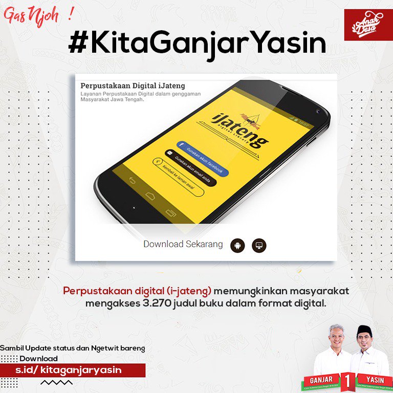 #GanjarYasinGubernurInovasi 
#KamiGanjarYasin 
#Bant3ngNomor1