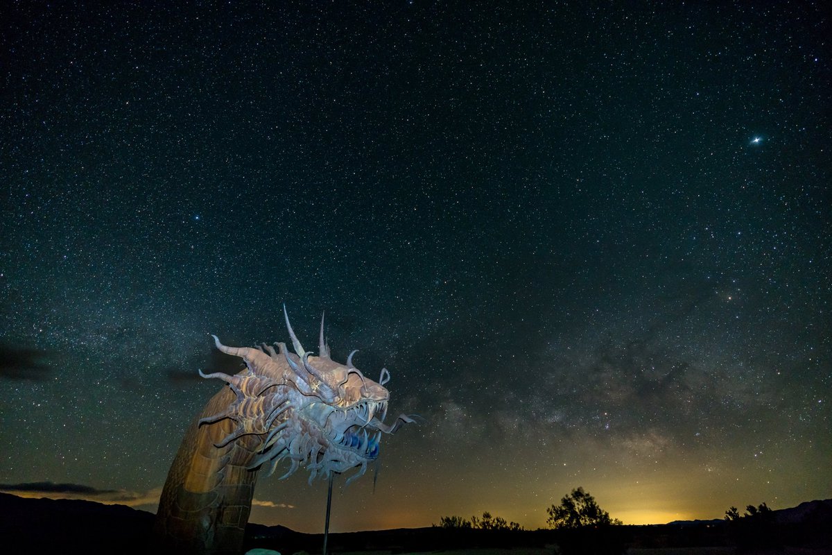 The effect I was going for here was the serpent breathing out the milky way. Sort of got it?
.
.
#milkyway #milkywaychasers #Stars #NightSkies #milkywaypics #astrophotography #nightscape #milkywaygalaxy #nightphotography #borregosprings #anzaborrego #anzaborregodesertstatepark