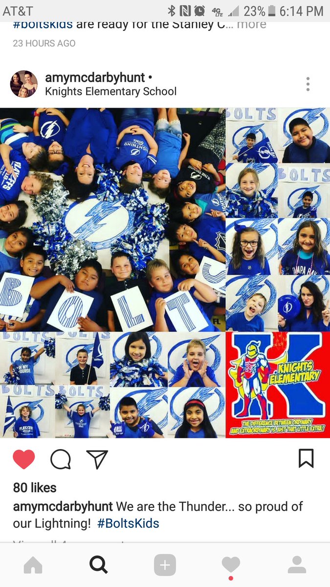 amyhunt7977's tweet photo. Way to go @TBLightning on last night's big win! Still hoping to hear who wins breakfast with Thunderbug. #BoltsKids #boltssocial @HillsboroughSch @FloridaHospital @Fox13News @HCPSArea6 https://t.co/C9A60sLURm