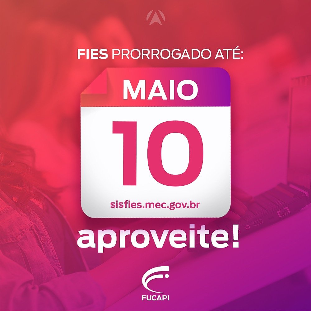FucapiAM's tweet photo. Boa notícia: o prazo para realizar a renovação dos contratos do Fies no primeiro semestre de 2018 foi prorrogado para 10/05. Entre no site do SisFies e siga as instruções. Não perca tempo! #Fucapi https://t.co/Ucy80DEOBR