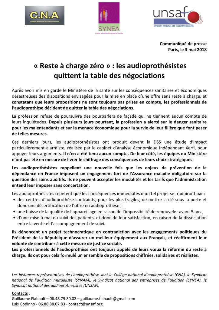 Luis__Godinho's tweet photo. Communiqué / « Reste à charge zéro » : les #audioprothésistes
quittent la table des négociations. #RAC0 https://t.co/kBqW2b15wE