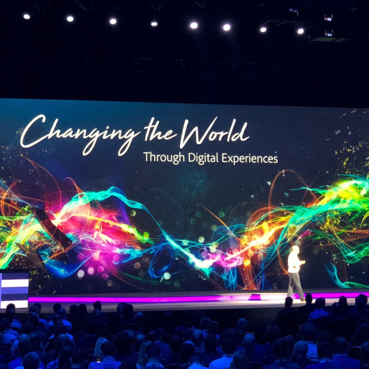 TVaarten's tweet photo. Changing The World. Through Digital Experiences. #AdobeSummit #weareasadventure https://t.co/45KoEspvwC