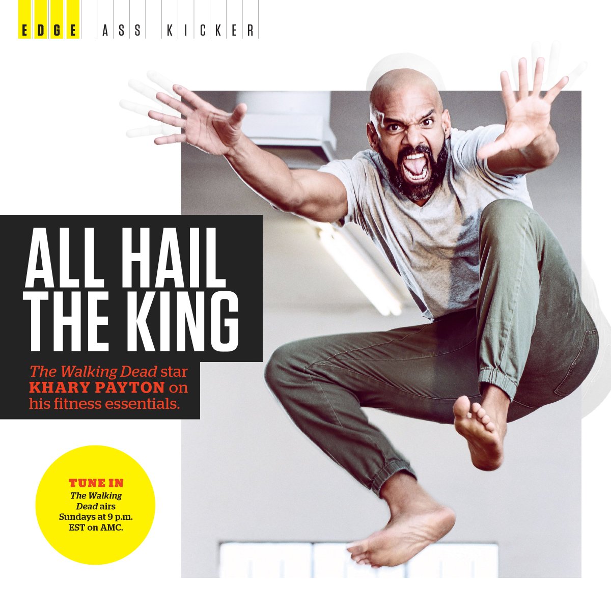MuscleFit_PH's tweet photo. All hail King Ezekiel! Walking Dead star, Khary Payton, is our April EDGE feature! Be sure to check out his fitness essential tips by getting your digital copy through Magzter or Buqo! #MuscleFitPH https://t.co/enCB1yAQy2