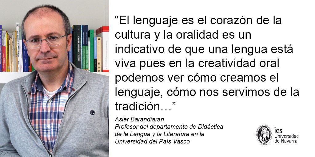 Asier Barandiarán, experto en #bertsolarismo, de  @upvehu, colabora con un proyecto de investigación del ICS sobre #creatividad y #lenguaje oral 👉 http://ow.ly/NGy030jNg4X 