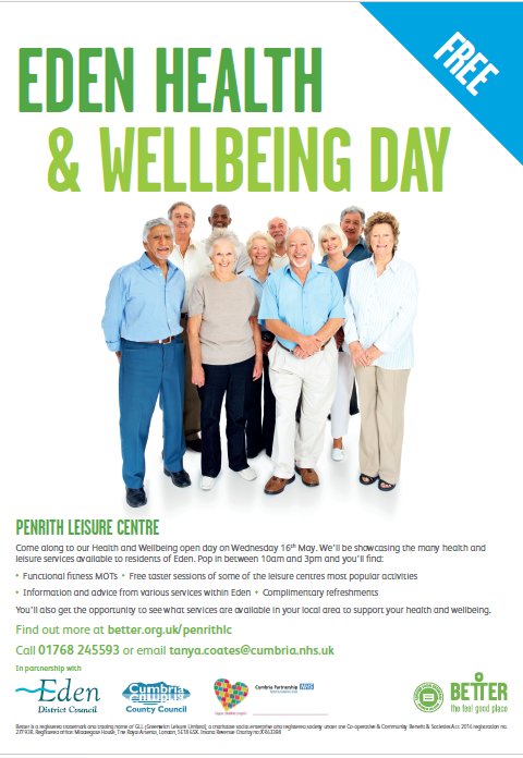 Courtthornsurge's tweet photo. #EdenHealthAndWellbeingDay #Wednesday16thMay for more information please go to https://t.co/Apx2NtVEd3 @Better_UK #Healthy #Exercise #FreeTasterSessions https://t.co/xv8UKTs1WA